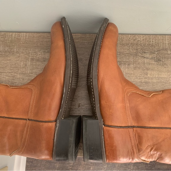 Men’s 10D ACME WELLINGTON Brown Leather Cowboy Boots 9096 Cushioned Insole EXC - Picture 10 of 16